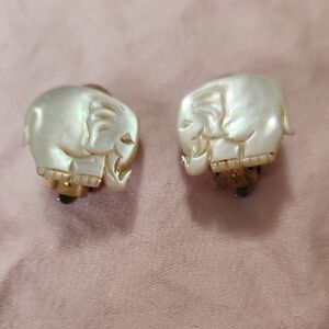 Elegant Pearl Elephant Earrings